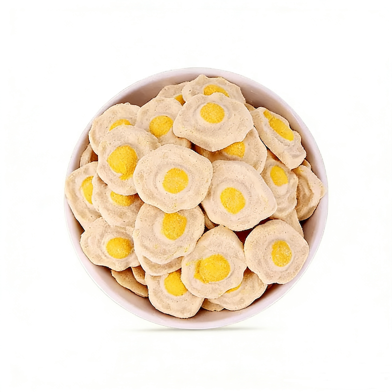 Fried Egg-Shaped Freeze-Dried Treats